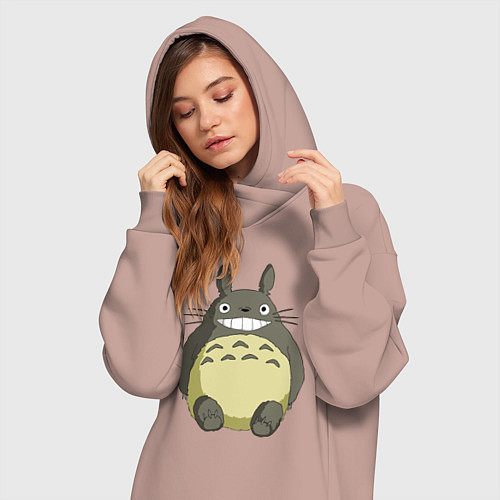 Женская толстовка-платье Тоторо / Пыльно-розовый – фото 3