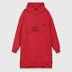 Женское худи-платье Code - sleep, цвет: красный
