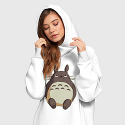 Женское худи-платье Грустный Тоторо, цвет: белый — фото 2