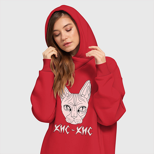 Женская толстовка-платье КИС-КИС / Красный – фото 3