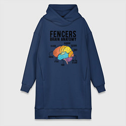 Женская толстовка-платье Fences Brain Anatomy