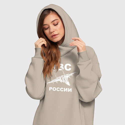 Женская толстовка-платье ВВС России / Миндальный – фото 3