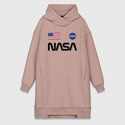 Женское худи-платье NASA НАСА, цвет: пыльно-розовый
