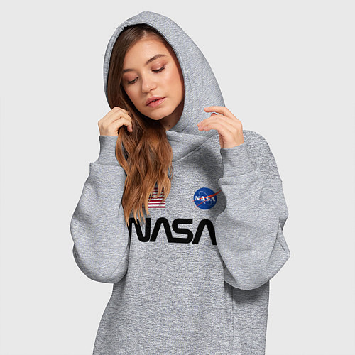 Женская толстовка-платье NASA НАСА / Меланж – фото 3