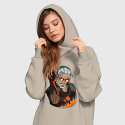 Женское худи-платье Ведьмак, цвет: миндальный — фото 2