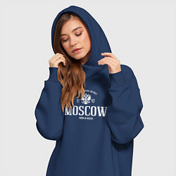 Женское худи-платье Москва Born in Russia, цвет: тёмно-синий — фото 2