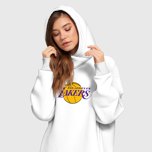 Женская толстовка-платье LA LAKERS / Белый – фото 3