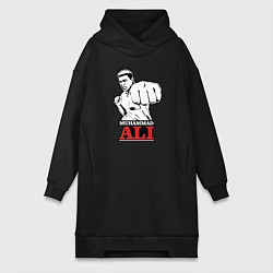 Женское худи-платье Muhammad Ali, цвет: черный