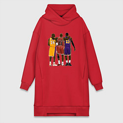 Женское худи-платье Kobe, Michael, LeBron, цвет: красный