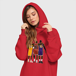 Женское худи-платье Kobe, Michael, LeBron, цвет: красный — фото 2