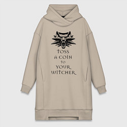 Женское худи-платье Toss a coin to your witcher, цвет: миндальный