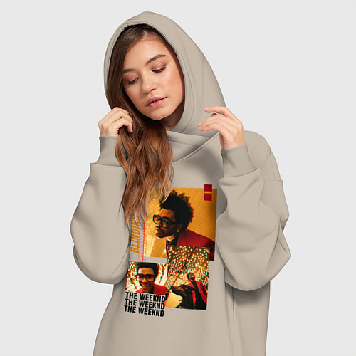 Женская толстовка-платье BLINDING LIGHTS / Миндальный – фото 3