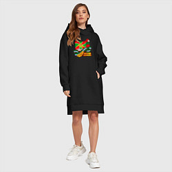 Женское худи-платье Погран Войска, цвет: черный — фото 2