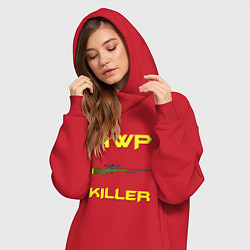 Женское худи-платье AWP killer 2, цвет: красный — фото 2