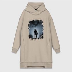 Женское худи-платье ВЕДЬМАК, цвет: миндальный