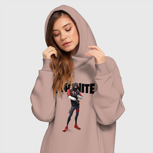 Женская толстовка-платье FORTNITE IKONIK / Пыльно-розовый – фото 3