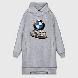 Женское худи-платье BMW оскал, цвет: меланж