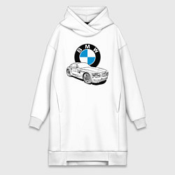 Женское худи-платье BMW, цвет: белый