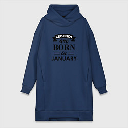 Женская толстовка-платье Legends are born in january