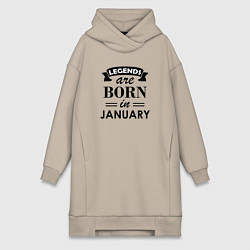 Женская толстовка-платье Legends are born in january