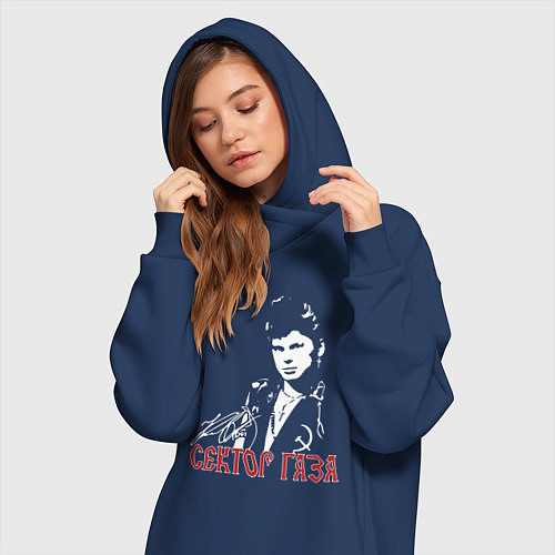 Женская толстовка-платье Сектор газа / Тёмно-синий – фото 3