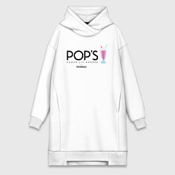 Женское худи-платье POPS, цвет: белый