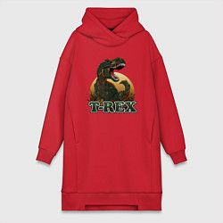 Женское худи-платье T-Rex, цвет: красный