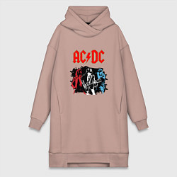 Женское худи-платье ACDC, цвет: пыльно-розовый