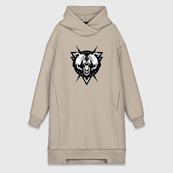 Женская толстовка-платье Медведь