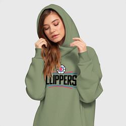 Женское худи-платье Los Angeles Clippers 1, цвет: авокадо — фото 2