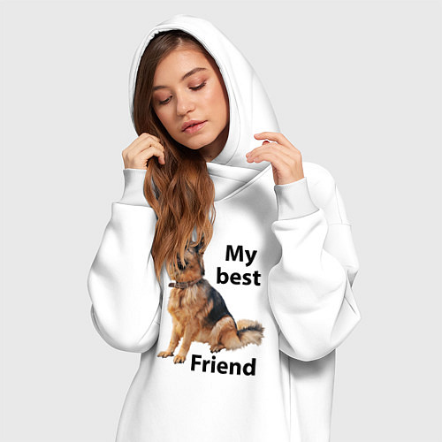 Женская толстовка-платье Овчарка / Белый – фото 3