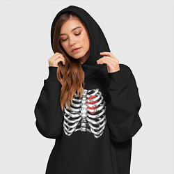 Женское худи-платье Skeleton, цвет: черный — фото 2