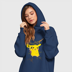 Женское худи-платье Pikachu, цвет: тёмно-синий — фото 2