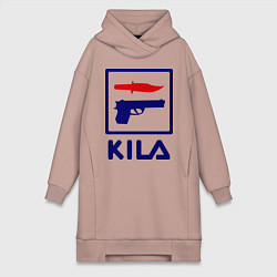 Женское худи-платье Kila Fila, цвет: пыльно-розовый