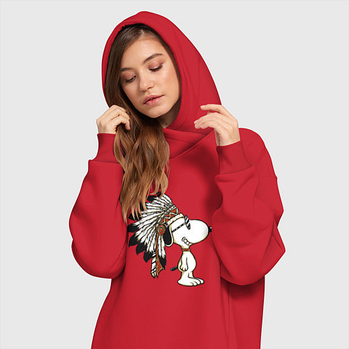 Женская толстовка-платье Snoopy / Красный – фото 3
