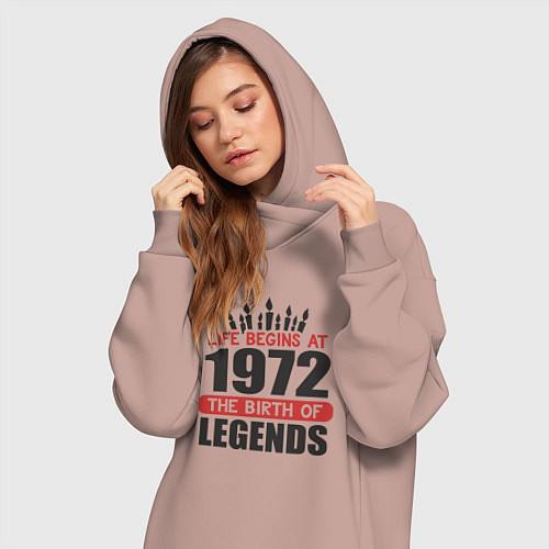 Женская толстовка-платье 1972 - рождение легенды / Пыльно-розовый – фото 3