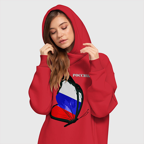 Женская толстовка-платье Россия / Красный – фото 3