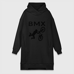 Женское худи-платье Велоспорт BMX Z, цвет: черный