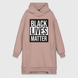 Женское худи-платье BLACK LIVES MATTER, цвет: пыльно-розовый