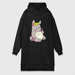 Женское худи-платье Little Totoro, цвет: черный