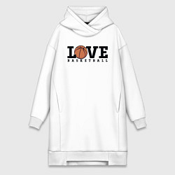 Женское худи-платье Love Basketball, цвет: белый