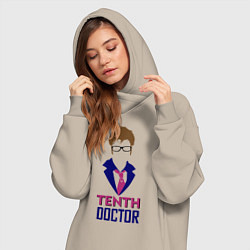 Женское худи-платье Tenth Doctor, цвет: миндальный — фото 2