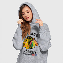 Женское худи-платье CHICAGO BLACKHAWKS NHL, цвет: меланж — фото 2