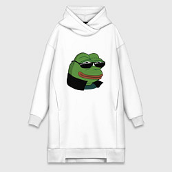 Женское худи-платье Pepe в очках EZ, цвет: белый