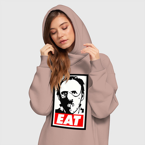 Женская толстовка-платье Ганнибал Лектор / Пыльно-розовый – фото 3