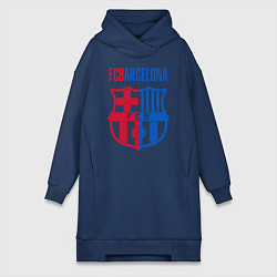 Женское худи-платье Barcelona FC, цвет: тёмно-синий
