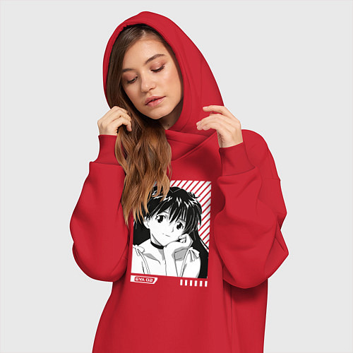 Женская толстовка-платье Аска ева 02 / Красный – фото 3