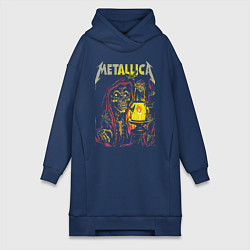 Женская толстовка-платье Metallica - скелет со свечой