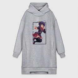 Женское худи-платье Рикка Таканаси Чудачества любви не помеха!, цвет: меланж