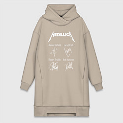 Женское худи-платье METALLICA АВТОГРАФЫ, цвет: миндальный